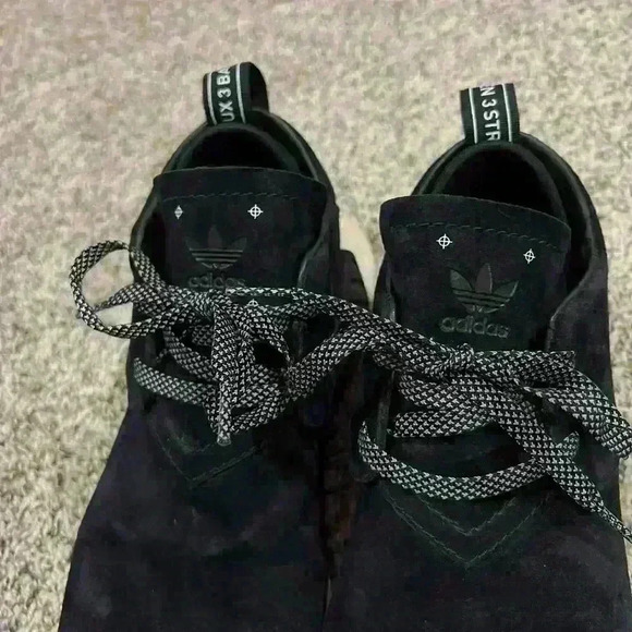 Adidas NMD C2 Men's Size 10 Shoes Black White Nubuck Trainer Sneakers preowned - Picture 6 of 8